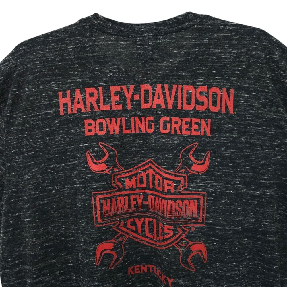 Harley Davidson T Shirt Mens XL Double Sided 2019 Skeleton Biker Bowling Green - Picture 14 of 16